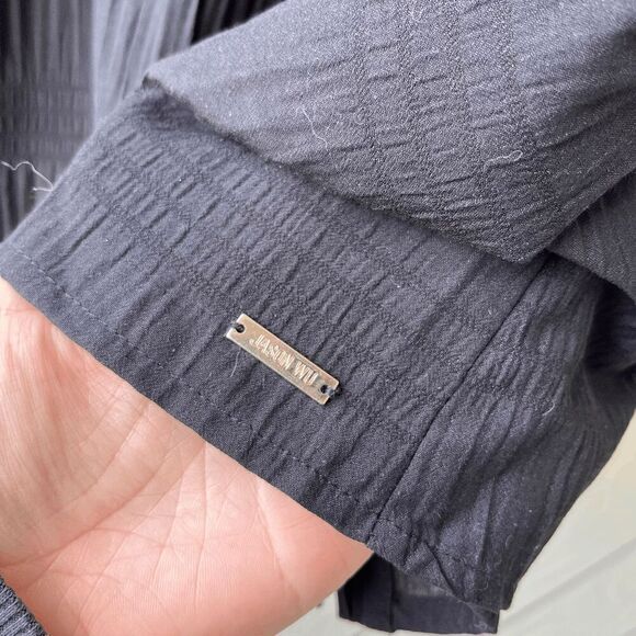 Jason Wu XL Black Tank Top Gold Buttons Front Adjustable Straps - Picture 11 of 11